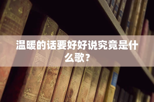温暖的话要好好说究竟是什么歌？