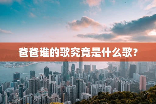 爸爸谁的歌究竟是什么歌？