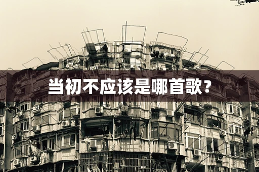 当初不应该是哪首歌？