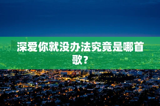 深爱你就没办法究竟是哪首歌？