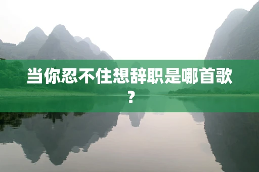 当你忍不住想辞职是哪首歌？