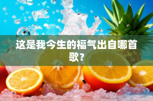 这是我今生的福气出自哪首歌？