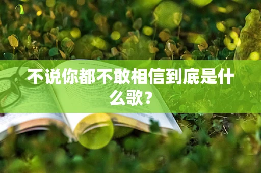 不说你都不敢相信到底是什么歌？