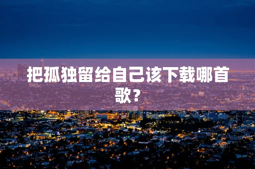 把孤独留给自己该下载哪首歌？
