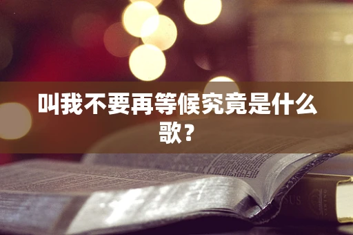 叫我不要再等候究竟是什么歌？