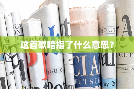 这首歌暗指了什么意思？