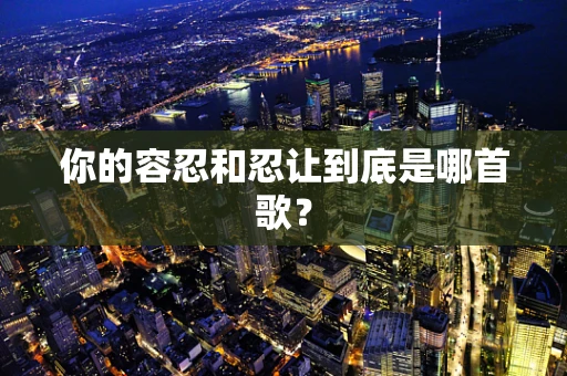 你的容忍和忍让到底是哪首歌？