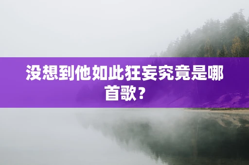 没想到他如此狂妄究竟是哪首歌？