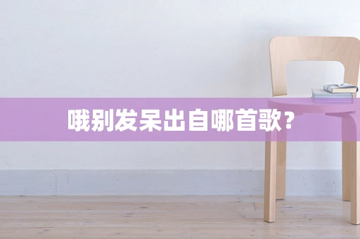 哦别发呆出自哪首歌？
