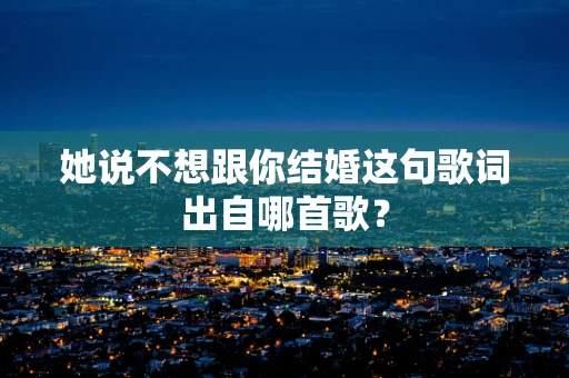 她说不想跟你结婚这句歌词出自哪首歌？