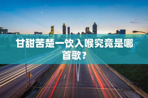 甘甜苦楚一饮入喉究竟是哪首歌？