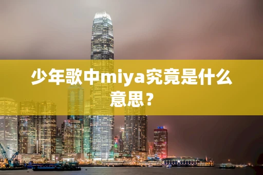 少年歌中miya究竟是什么意思？