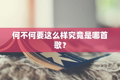 何不何要这么样究竟是哪首歌？