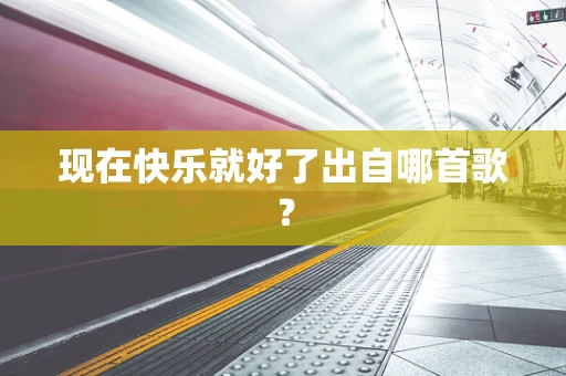 现在快乐就好了出自哪首歌？
