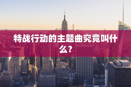 特战行动的主题曲究竟叫什么？