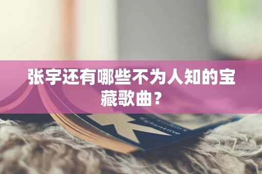张宇还有哪些不为人知的宝藏歌曲？