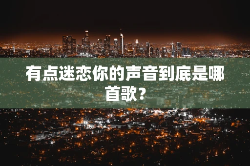 有点迷恋你的声音到底是哪首歌？