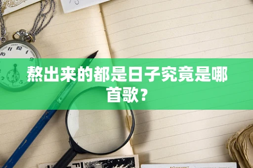 熬出来的都是日子究竟是哪首歌？