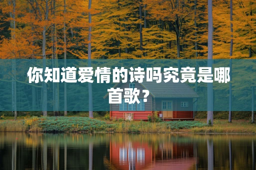 你知道爱情的诗吗究竟是哪首歌？
