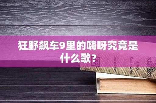 狂野飙车9里的嗨呀究竟是什么歌？