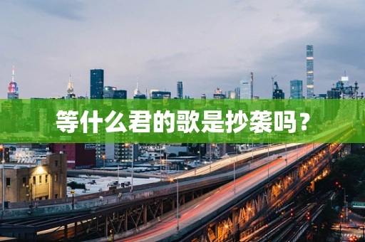 等什么君的歌是抄袭吗？