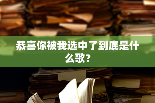 恭喜你被我选中了到底是什么歌？
