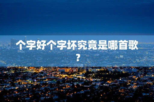 个字好个字坏究竟是哪首歌？
