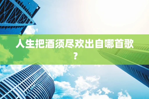 人生把酒须尽欢出自哪首歌？