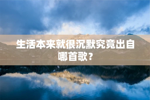 生活本来就很沉默究竟出自哪首歌？