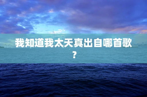 我知道我太天真出自哪首歌？