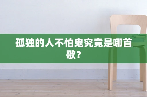 孤独的人不怕鬼究竟是哪首歌？