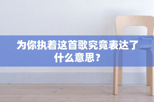 为你执着这首歌究竟表达了什么意思？