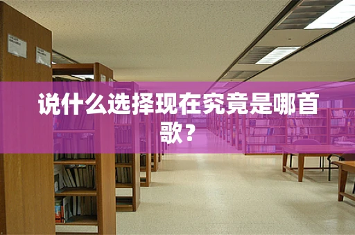 说什么选择现在究竟是哪首歌？