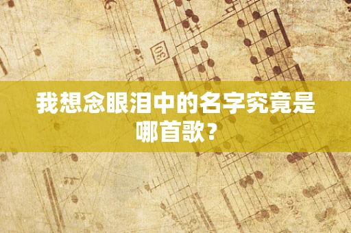 我想念眼泪中的名字究竟是哪首歌？