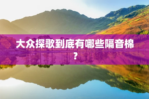 大众探歌到底有哪些隔音棉？