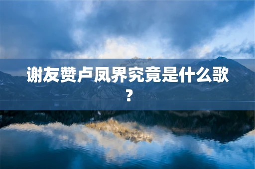 谢友赞卢凤界究竟是什么歌？
