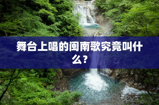 舞台上唱的闽南歌究竟叫什么？